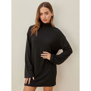 Reformation Jeans Turtleneck Sweater Dress Black XS